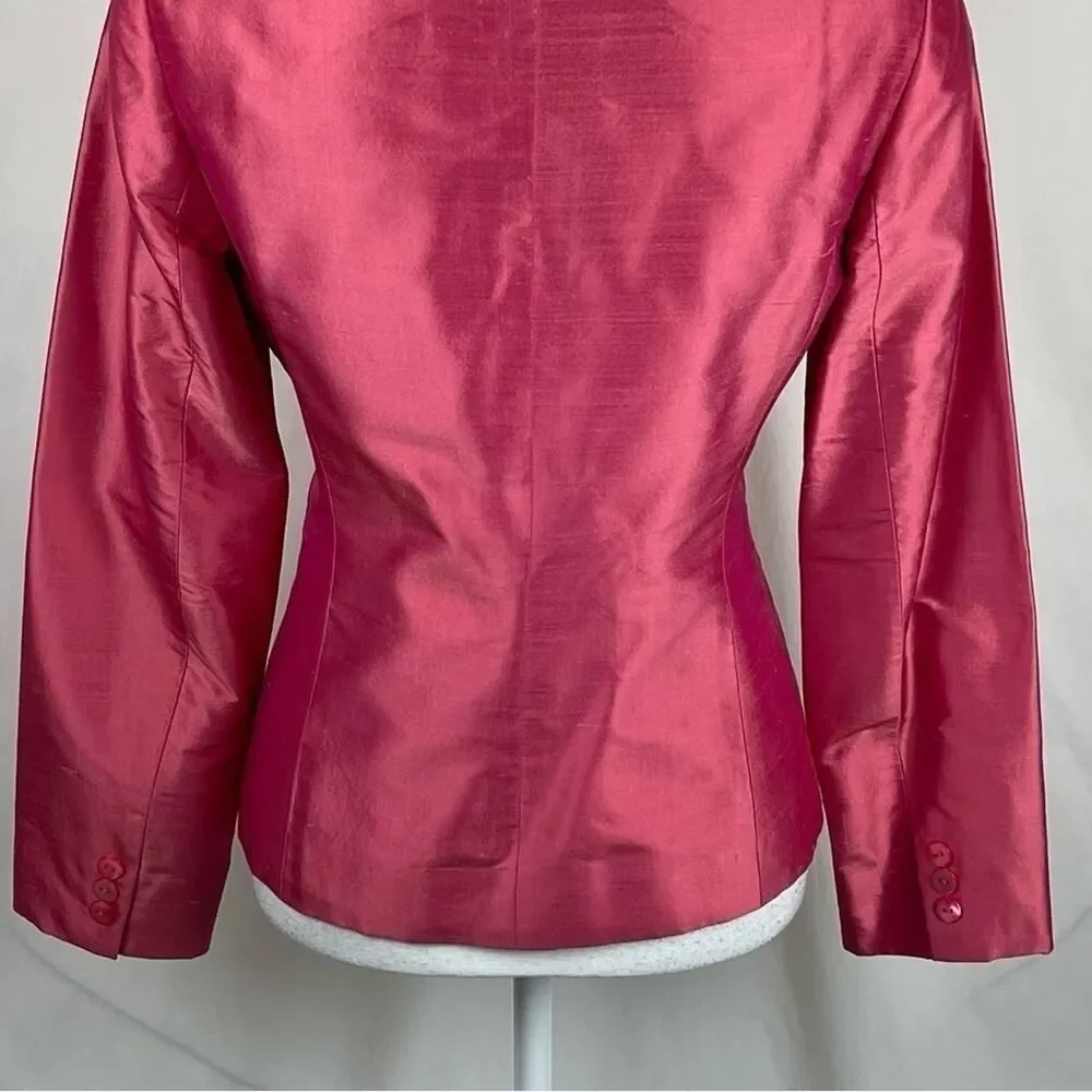 Lafayette 148 New York Pink Silk Long Sleeve Jacket NWOT Size 6